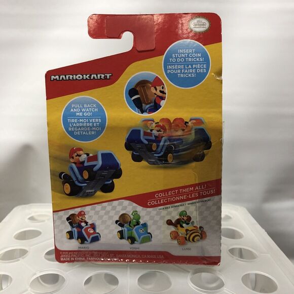 Nintendo Super Mario Bros. Mario Kart Luigi Pull-N-Go Coin Racers Toy Car - Picture 6 of 13